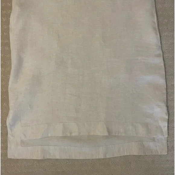 **SOLD**Soft Surroundings, 100% Linen, Relaxed Fit, Short Sleeve Dress, Beige - Picture 5 of 10